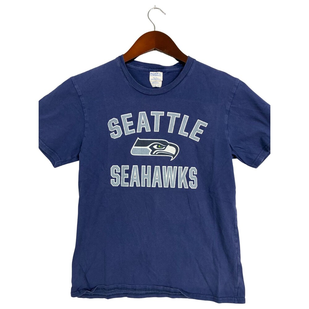 Seattle Seahawks T Shirt Youth L Navy Blue NFL Football Logo Port Company